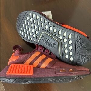 Size 5.5 - Adidas NMD_R1 Burgundy Orange W Shoes (NWT)